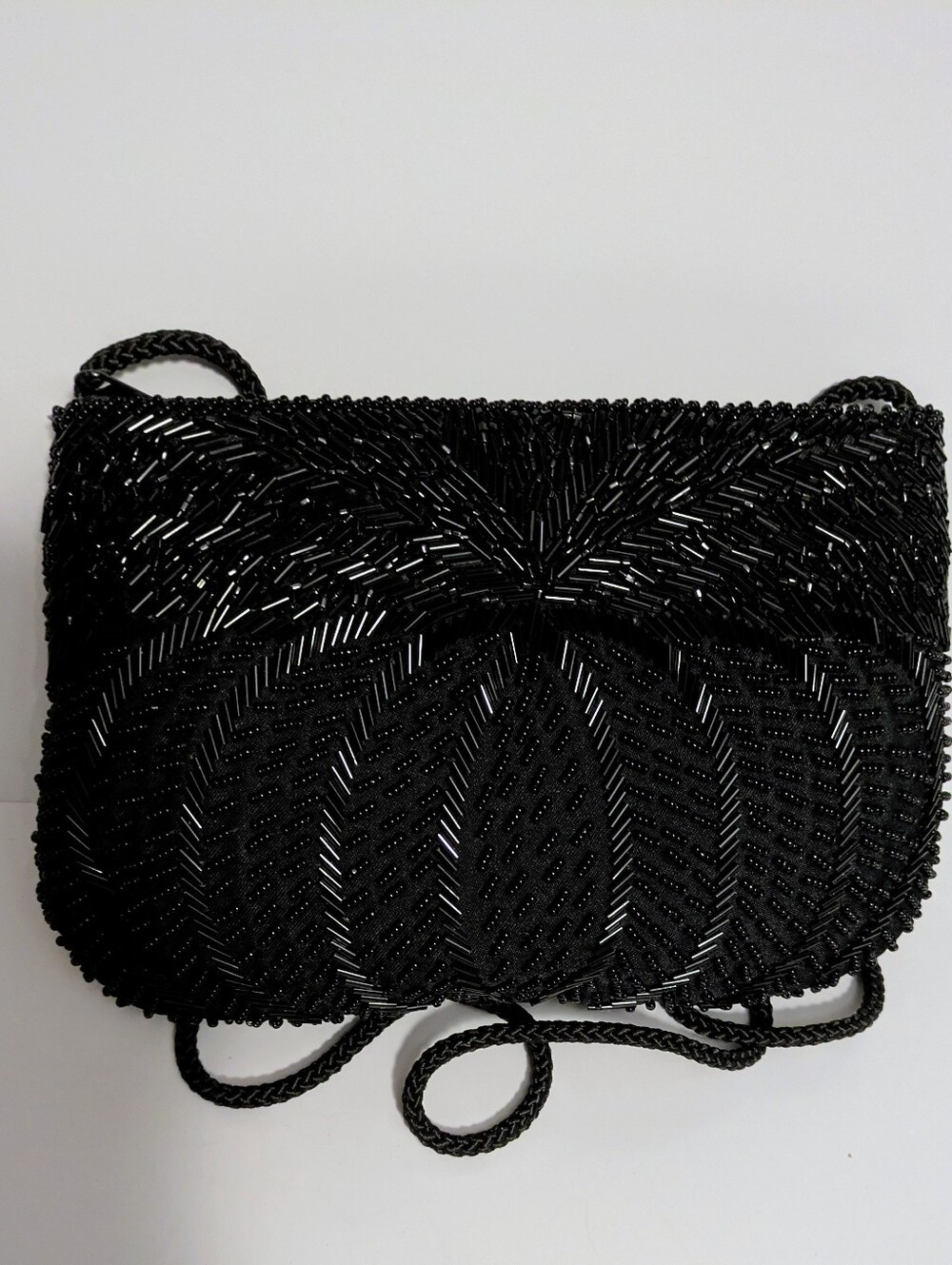 AVON GallerynOriginals Black Beaded Evening Crossbody Bag 1984 Vintage